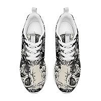 Skulls Pink Running Shoes Women Sneakers Walking Gym Lightweight Athletic Comfortable Casual Fashion Shoes