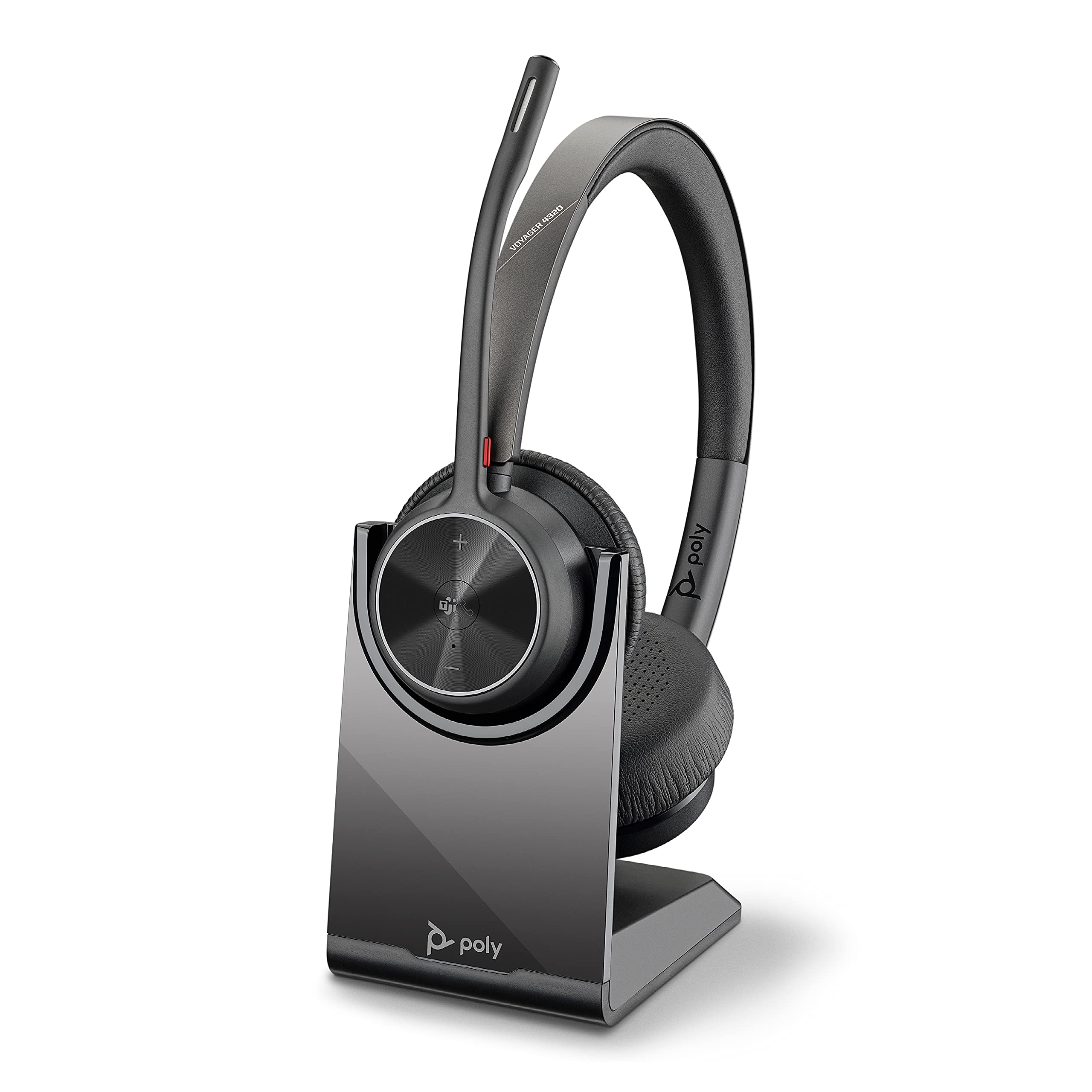 Poly - Voyager 4320 UC Wireless Headset + Charge Stand (Plantronics) - Headphones w/Mic - Connect to PC/Mac via USB-A Bluetooth Adapter, Cell Phone...
