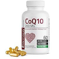 CoQ10 200 MG High Potency Cellular Energy Production, 60 Vegetarian Capsules