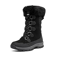 DREAM PAIRS Women's Waterproof Winter Snow Boots, Warm Comfortable Faux Fur Insulated Non-Slip Outdoor Lace-Up Mid Calf Booties