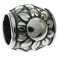 Queenberry Sterling Silver The Sunflower European Style Bead Charm