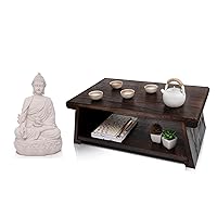 ENSO - Uji Japanese Meditation & Tea Table and Healing Buddha Medicine Statue Bundle