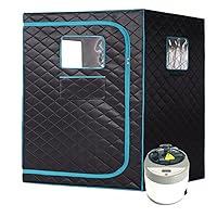 Smartmak Full Size Steam Sauna, One or Two Person Whole Body Large Space Home Spa, 4L Steamer Included- Blackgreen