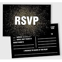 50 Blank RSVP Cards,RSVP Postcards No Envelopes Needed,Gold Confetti Print Response Card,RSVP for Wedding,Baby Shower,Bridal Shower