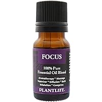 Plantlife Focus Aromatherapy Essential Oil Blend - Straight from The Plant 100% Pure Therapeutic Grade - No Additives or Fillers - Made in California 10 ml