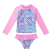Baby Child Girls Two Piece Tankini Swimwear Summer Beachwear Rash Guard with UPF 50+