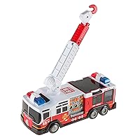 Hey! Play! Toy Fire Truck with Extending Ladder, Battery-Powered Lights, Siren Sounds and Bump-n-Go Movement for Toddlers Boys and Girls