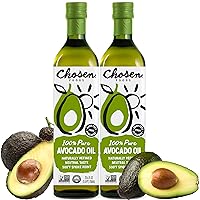 100% Pure Avocado Oil, Keto and Paleo Diet Friendly, Kosher Oil for Baking, High-Heat Cooking, Frying, Homemade Sauces, Dressings and Marinades (25.4 fl oz, 2 Pack)