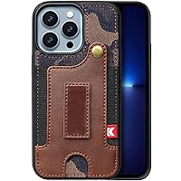 COOVS Wallet Case for iPhone 14/14 Plus/14 Pro/14 Pro Max, Skin-Friendly PU Leather Phone Case, Stand Shockproof Back Case Card Slot Wristband Protective Cover (Color : E, Size : 14 Pro 6.1