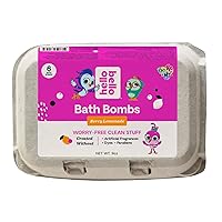 Hello Bello Do, Re, Mi Bath Bombs I Plant Based Fizzy and Fomy Bath Bombs for Toddlers & Kids I Berry Lemonade Scent I 6 Bath Bombs