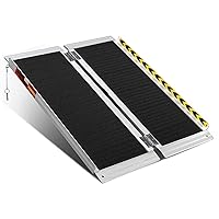 Non Skid Wheelchair Ramp 3FT, Threshold Ramp with an Applied Slip-Resistant Surface, Portable Aluminum Foldable Mobility Scooter Ramp, for Home, Steps, Stairs, Doorways, Curbs