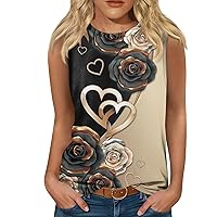 SCBFDI Bra Tops for Women, Womens Dressy Tops Crew Neck Slim Fit Casual Sleeveless Best Top Floral Graphic Boho Shirts Teen Girl Clothes Trendy