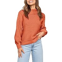 Women's 2023 Crew Neck Long Sleeve Casual Loose Ribbed Knit Solid Soft Pullover Sweater Tops Mens Pullover Sweater 3XL