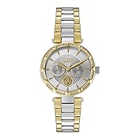 Versus Versace Sertie Collection Luxury Womens Watch Timepiece with a Two Tone Bracelet Featuring a Two Tone Case and Silver Dial
