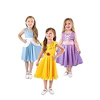Little Adventures Trio Classic Princess Costume Dress Set - Machine Washable Pretend Play (Size 2 Small)