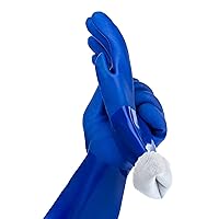 Ultimate Rubber Household PVC Gloves with Comfortable Cotton Lining, Anti-Slip surface, Kitchen Dishwashing, Extra Thickness, Kitchen Cleaning, Working, Painting, Pet Care (Large, Blue)