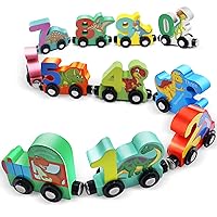 Toddler Toys for 2-4 Year Old Boys, Wooden Dinosaur Train Toys for Kids, Sensory Toys for Toddlers 1-3, Magnetic Trains for Toddlers, Birthday for Boys Age 1, 2, 3, 4, 5 Niño