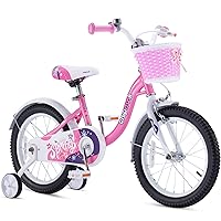 Royalbaby Girls Bike for Age 4-9 Years 14/16/18 Inch with Basket & Fenders, Easy to Learn Kid's Bicycle with Training Wheels or Kickstand
