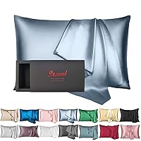 Mulberry Silk Pillowcase King for Hair and Skin Made in USA, 22 Momme Pure Silk, Anti Acne Pillow Cases with Zipper, 6A Grade Organic Silk, Hypoallergenic, Anti Wrinkle, 1 Pc 20