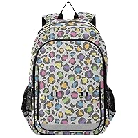 ALAZA Leopard Print Design in Pastel Rainbow Colors Backpack Cycling, Running, Walking, Jogging