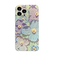 Oil Painting Camellia Cherry Blossom Soft Phone Case for Samsung Galaxy S22 S21 Ultra Plus FE A73 A53 A33 5G Shell, Transparent Border Back Cover(S22 Ultra,Purple Flower)
