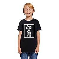 SupaSoft Apparel Kids Personalized Shirt for Boys Girls Youth Custom Tshits 6 to 18 Age Add Your Text Photo Tee