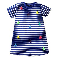 Toddler Girls Dress Kids Short Sleeve Casual Cotton Basic Tunic Shirt Playwear Dresses