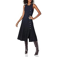 Shoshanna Women's Charlotte Sleeveless Stripe Knit Midi Dress