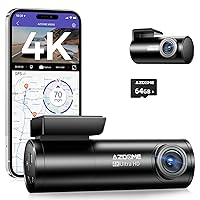 M300S 4K Dash Cam with 5.8G WiFi Free 64GB SD Card, 170° Dash Cam Front and Rear GPS Voice Control WDR Night Vision G-Sensor 24H Parking Monitor, Easy to Install, Max Up Support to 256GB