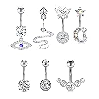 14G Stainless Steel Belly Button Rings 10mm 3/8