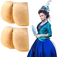 2 Pcs Fake Butt Big Butt Costume Accessories Old Lady Cosplay Costume Big Fake Buttock Fat Suits Grandma Dress Suits for Christmas Halloween Cosplay Dress Party, Beige