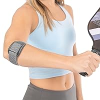 BraceAbility Court Comfort - Tennis Elbow Brace for Women and Men - Sports Elbow Support Forearm Strap with Compression Pad for Tendonitis, Tennis or Golfers Elbow, Pickleball Pain Relief (One Size)