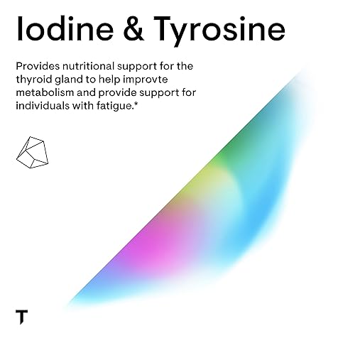 THORNE Iodine & Tyrosine - Mineral and Amino Acid Support for Healthy Thyroid Function - 60 Capsules