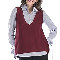 Women Loose Chunky Cotton Cute Top Casual V-Neck Sleeveless Waistcoat Vests Oversized Cable Knit Pullover Sweaters