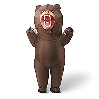 Spooktacular Creations Inflatable Costume, 3ft11” - 4ft7 Brown Full Body Bear Blow Up Suit, Deluxe Funny Halloween Costume for Halloween Dress Up Themed Parties - One Size