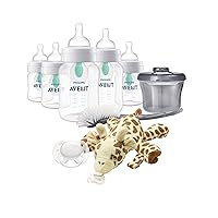 Anti-Colic Baby Bottle with AirFree Vent Newborn Gift Set with Snuggle, Clear, SCD306/10