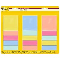 Post-it Super Sticky Notes, 15 Sticky Note Pads, 3 x 3 in., School Supplies, Office Products, Sticky Notes for Vertical Surfaces, Monitors, Walls and Windows, Summer Joy Collection