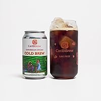 Caribbrew Caribbean Spiced Cold Brew - Haitian coffee - and Can shaped glass with Haitian arts