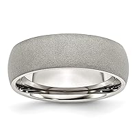 The Black Bow 7mm Stainless Steel Textured Stone Finish Domed Standard Fit Band