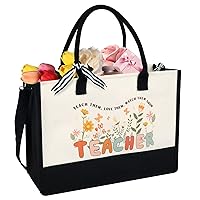 LDIWEE Teacher Appreciation Gifts for Women, Graduation Gift for Teacher, Teacher Canvas Tote Bags for Women