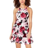 Speechless Dress Juniors A-Line Floral Crepe Flare White 13