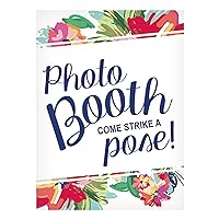 Photo Booth Sign with Flower Design (17 x 23 inch) Wedding and Party Decor