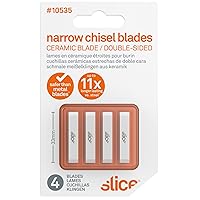 Slice 10535 Chisel Blade, Narrow, Double-Sided, Finger-Friendly Edge, Safer Choice, Never Rusts, Lasts 11x Longer Than Metal, Precision Scraping, Scratchboard Art, Sculpting