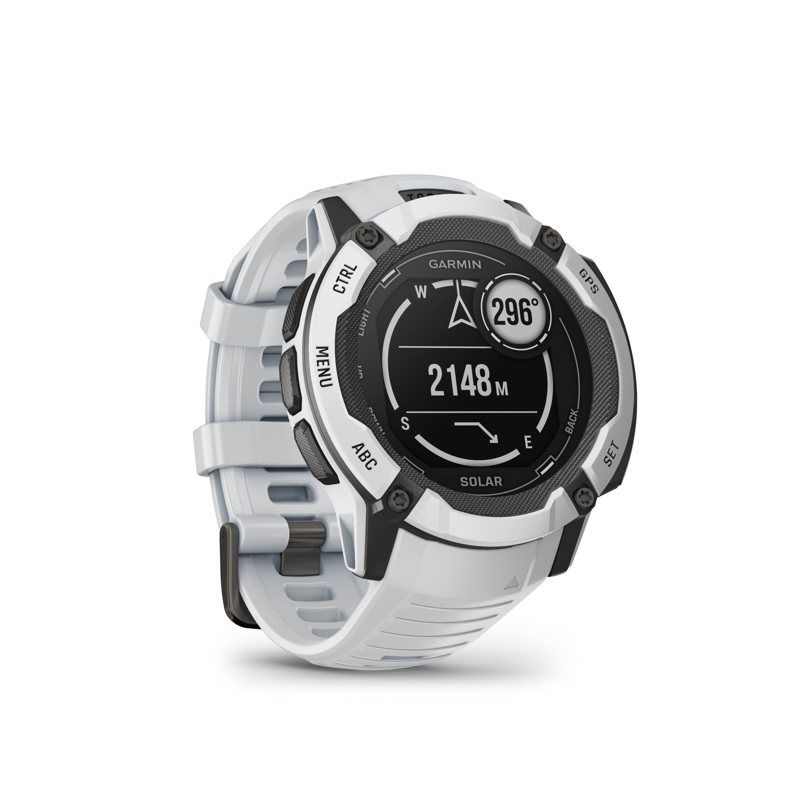 Garmin Instinct 2X Solar, Rugged GPS Smartwatch, Built-in Flashlight, Solar Charging Capability, Multi-Band GNSS, Whitestone