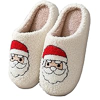 Christmas Slippers Reindeer Slippers for Women and Men Holiday Halloween Slippers Indoor Bedroom Fluffy Warm Fleece Slippers Winter Soft Cozy Home Non-Slip Soft Plush Slip-on Wool Lined House Shoes