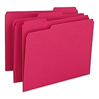 Smead Standard File Folders, 100 Count, Red, 1/3-Cut Tabs, Letter Size (12743)