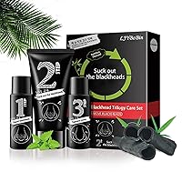 Charcoal Cleansing Face Mask Kit,Mildness Oil Control Peel Off Blackhead Remover Mask for All Skin Types,Deep Cleansing Nose Blackhead Facial Mask for Men ＆ Women