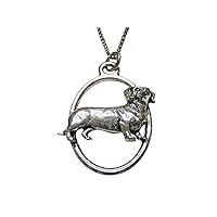 Dachshund Wiener Dog Large Oval Pendant Necklace