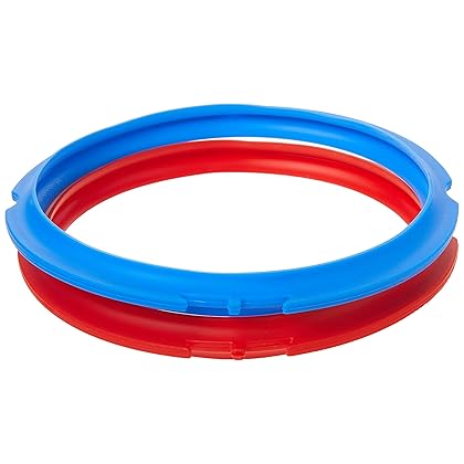 Instant Pot 2-Pack Sealing Ring Mini 3-Qt, Inner Pot Seal Ring, Electric Pressure Cooker Accessories, Non-Toxic, BPA-Free, Replacement Parts, Red/Blue