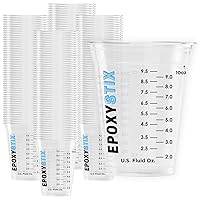 [100 Pack] NEW SIZE 12oz Graduated Mixing Cups - Durable PET, Clear Measurement Markings in oz, mL and cups - For Resin, Paint, Mixing and Crafts